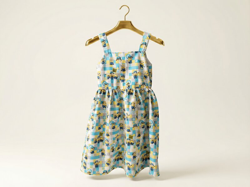 Blue polka dot set — technical flat