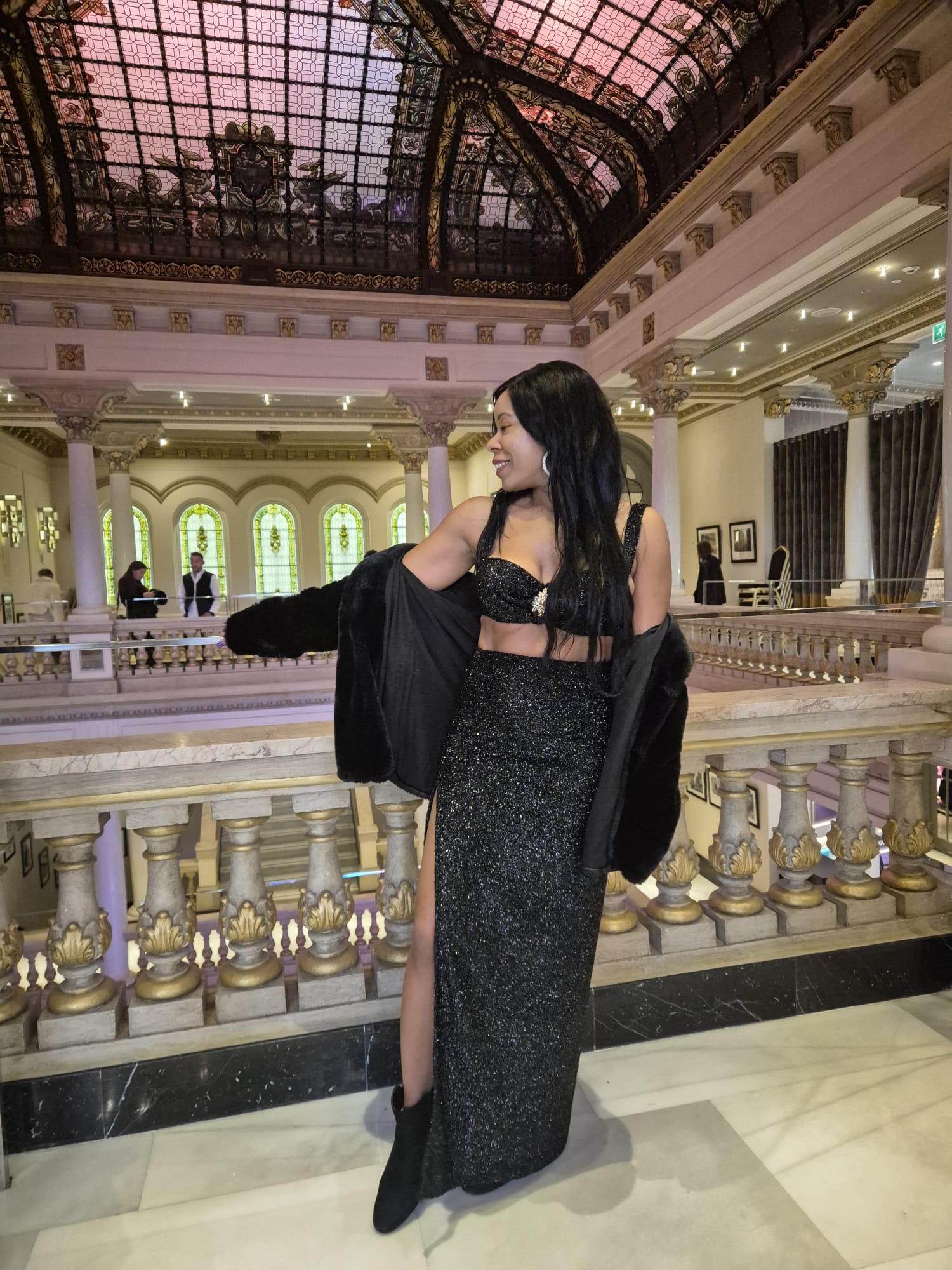 Tailored black evening set — bespoke dressmaking